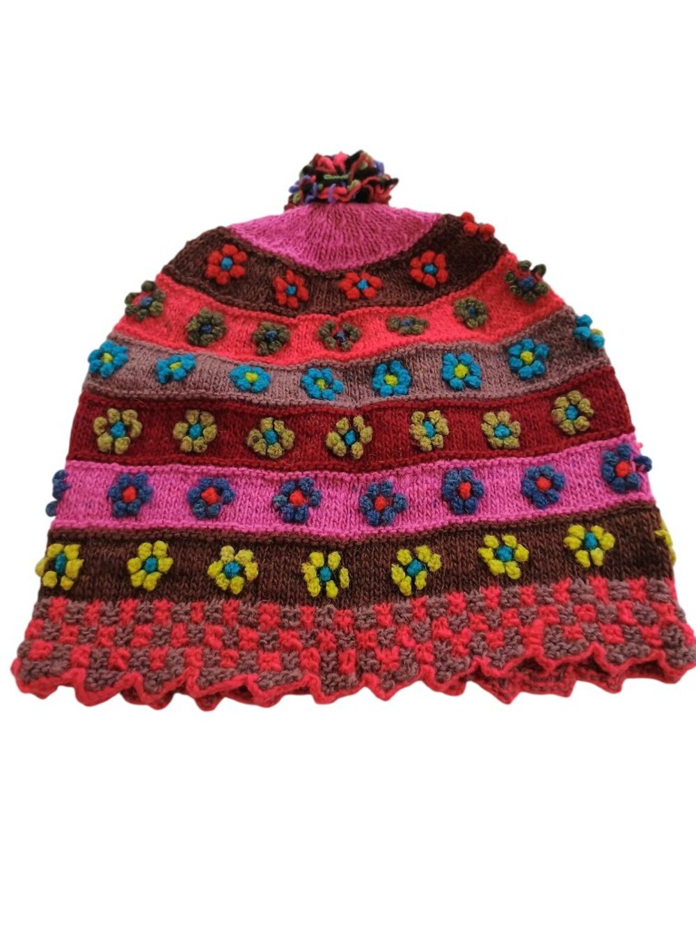 Hand-Knitted Artisanal Chullo Hat – Sheep's Wool & Natural Dyes – Cusco